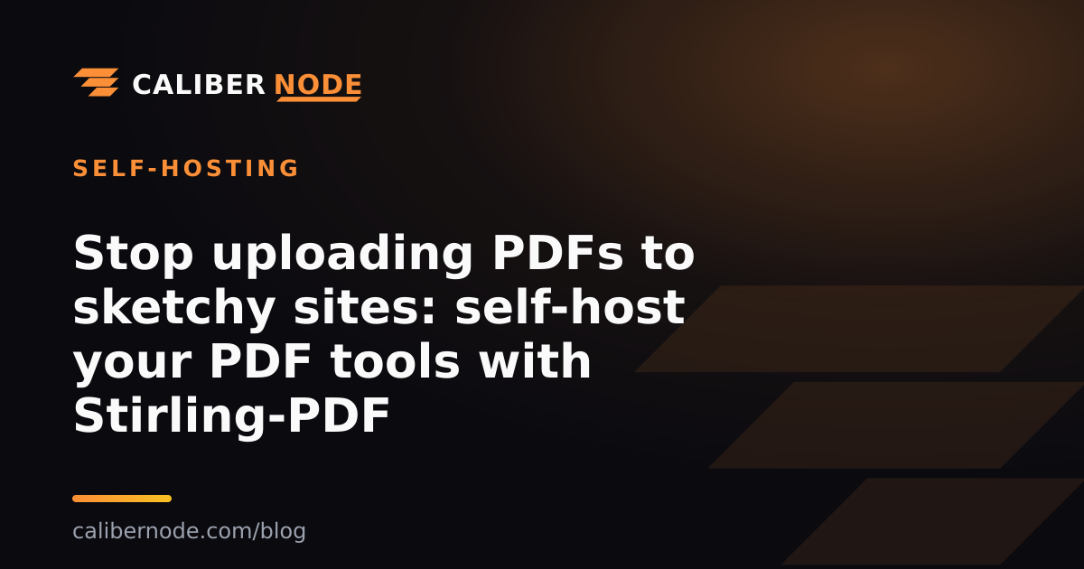 Stop uploading PDFs to sketchy sites: self-host your PDF tools with Stirling-PDF
